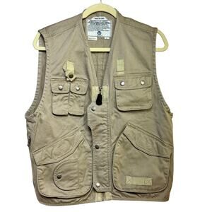 Avirex Flight Garment Khaki Vest Men's Large Cotton Hi Speed Low Level JRC35AC